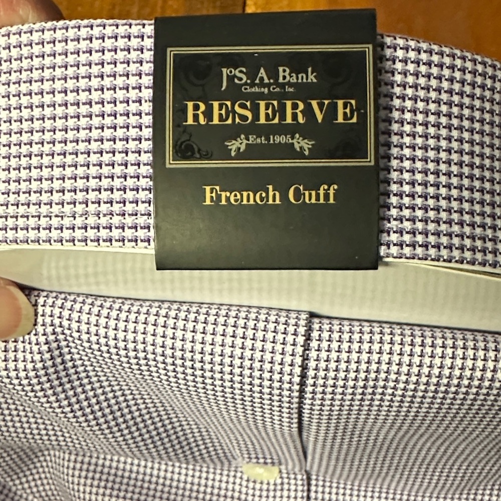 Jos. A. Bank Reserve Men's Purple Check Dress Shirt